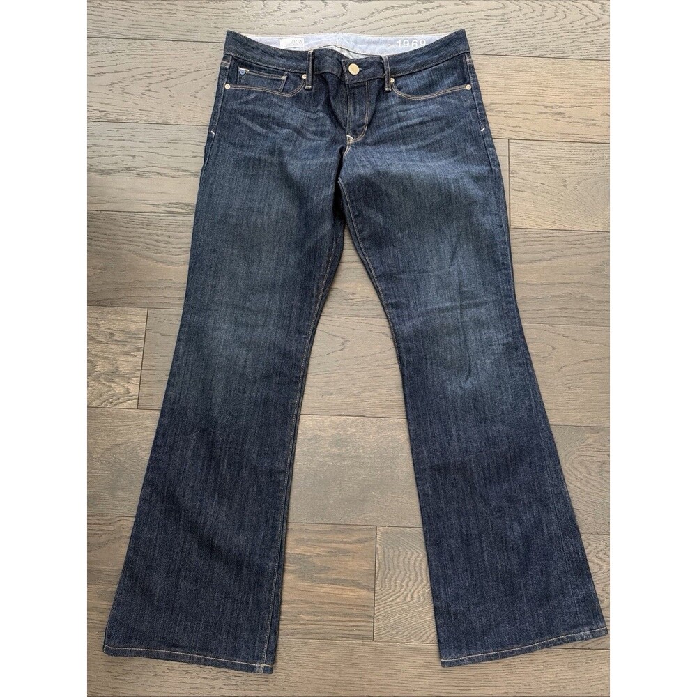 Gap 1969 Womens Sexy Bootcut Jeans Size 31/12r Dark Wash Denim